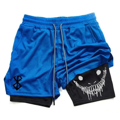 2 in 1 Sports Shorts Men Fitness Gym Training Quick Dry Shorts Workout Jogging