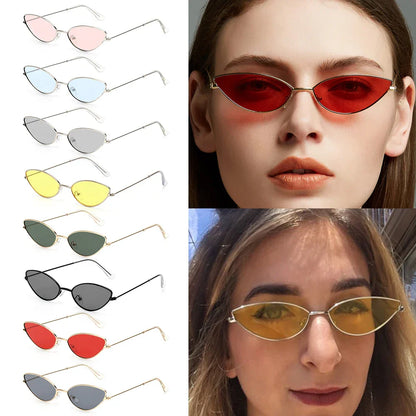 Summer Retro Small Oval Sunglasses Ladies Vintage Shades Cat Eye Sun Glasses Men Women Rectangular Eyeglasses Protection 400UV