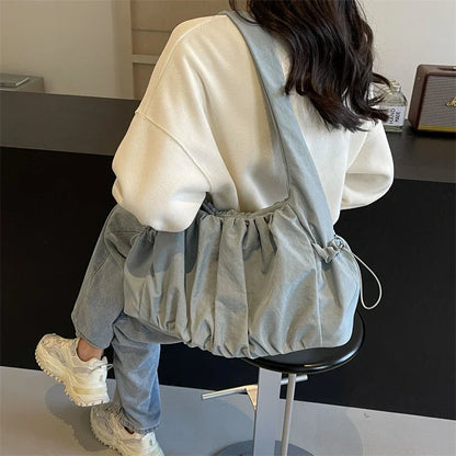 Hot Selling Fashion Nylon Pleated Women's Crossbody Bag 2026 New Casual Trend Versatile Large Capacity Tote Women's Shoulder Bag