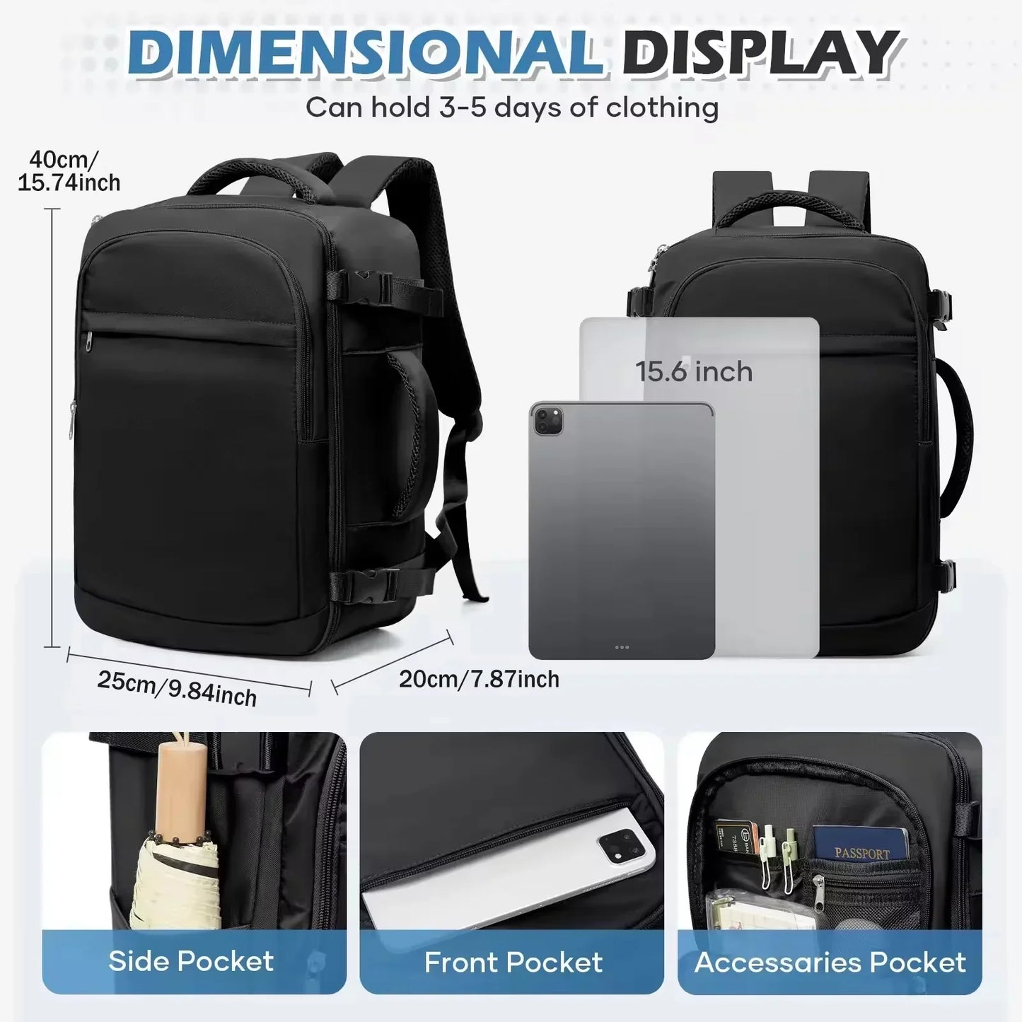 Under Seat Travel Backpack Ryanair 40x20x25 Airplane Travel Backpack Convenient Outdoor Men Laptop Backpack Outdoor Carry-On Bag