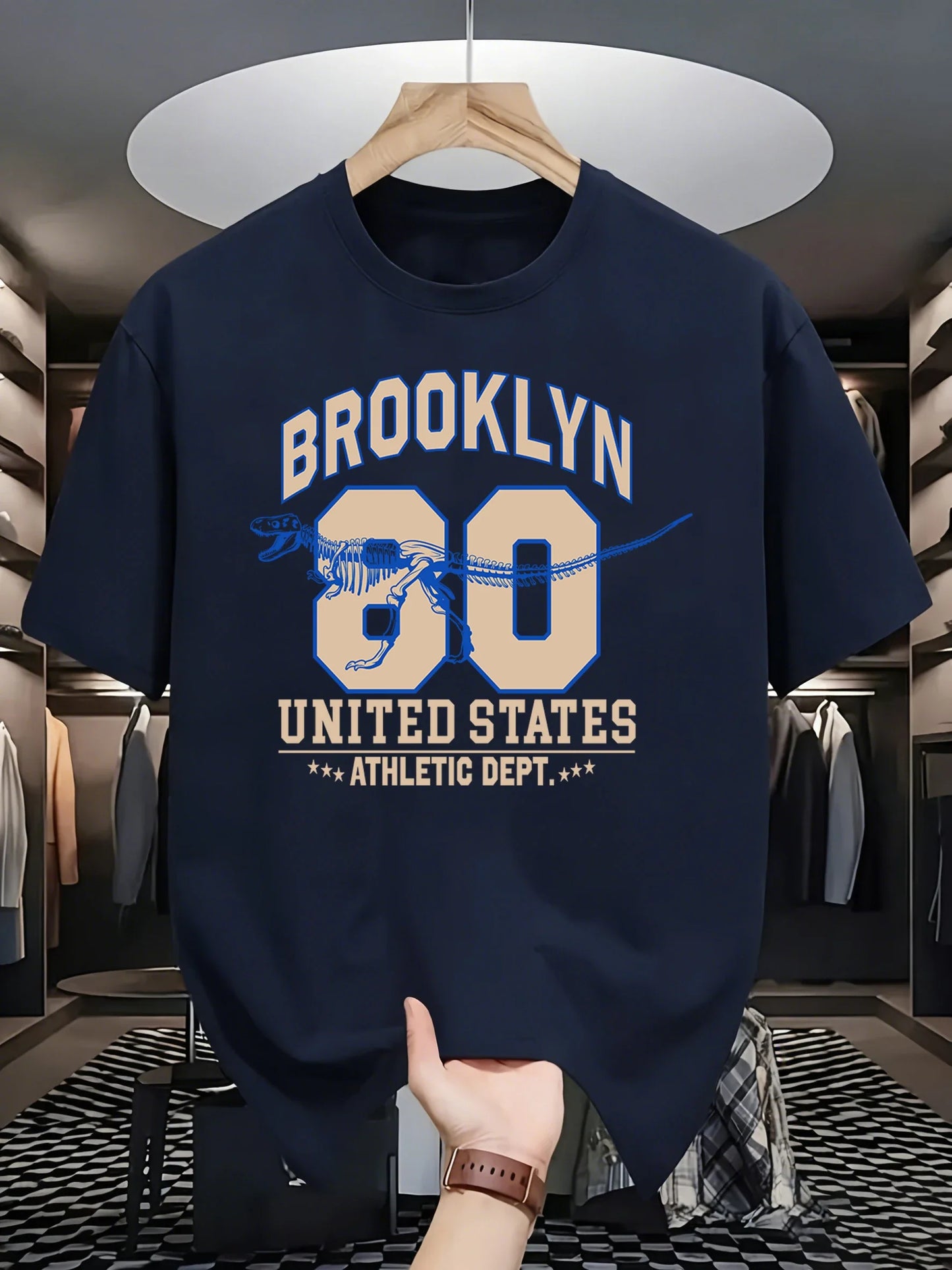 Brooklyn United States Athletic Dept Men T Shirt Soft All-Match Fashion Sportswear Summer O-Neck Tee Unisex Loose Cotton Clothes