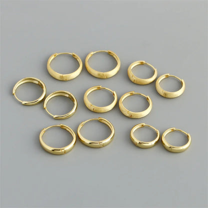 925 Sterling Silver Simple Statement Matte Large Huggies Hoop Earrings for Men Women Fine Gothic Punk Charms S925 Jewelry