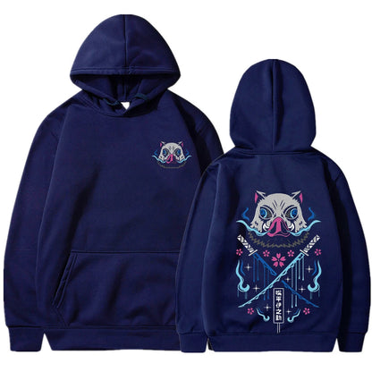 Anime Hoodies Men Women Kimetsu no Yaiba Kawaii Manga Sweatshirts Gothic Harajuku Hooded Pullover Casual Streetwear