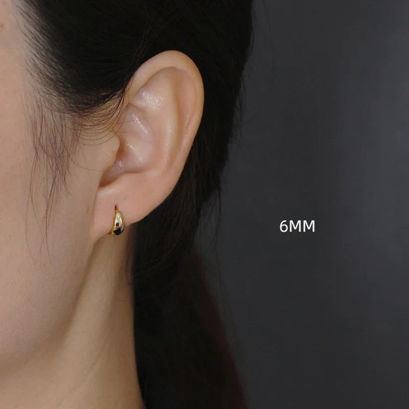 925 Sterling Silver Simple Wide Huggies Gothic Hoop Earrings for Women European Unisex Piercing Rock Jewelry Ear Buckles