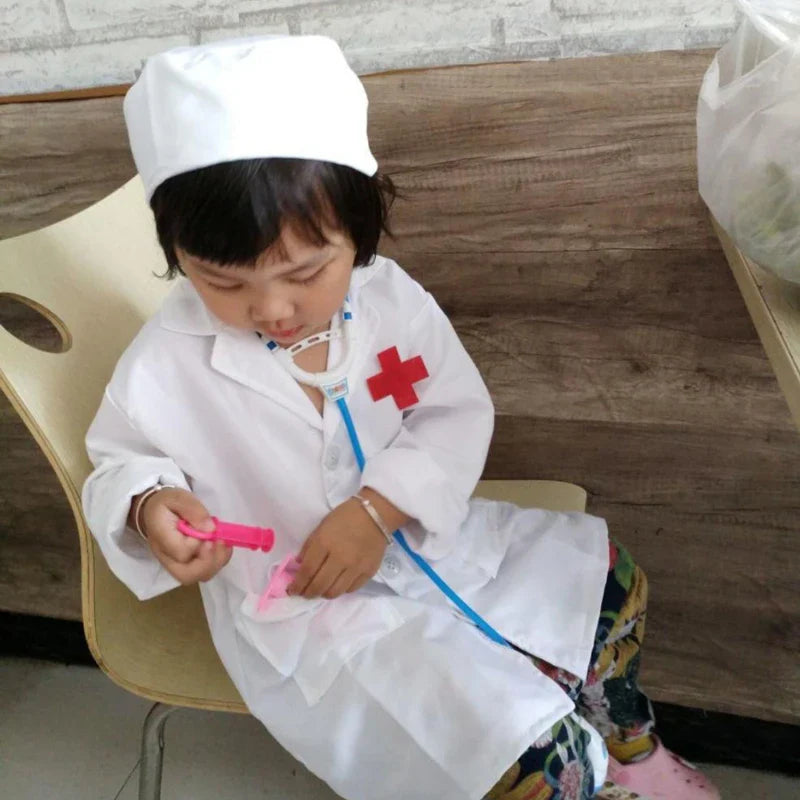 Kids Cosplay Clothes Boys Girls Doctor Nurse Uniforms Fancy toddler Christmas Xmas Role Play Costumes Party Wear doctor gown