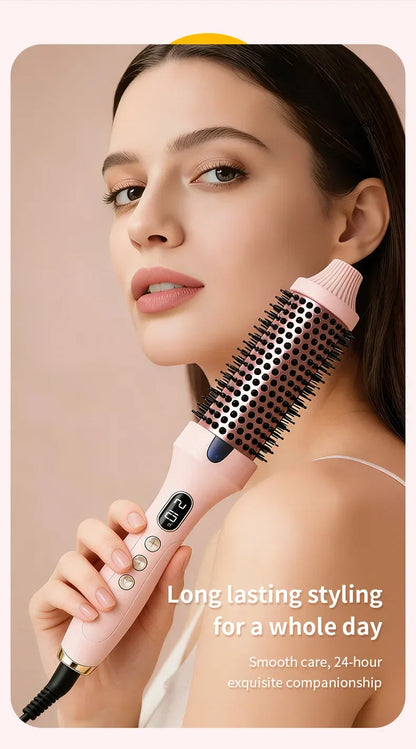 Fluffy Comb Straight Hair Curling and Straightening Dual Purpose Curling Brush PTC Heating Red Light Hair Care Curling Iron