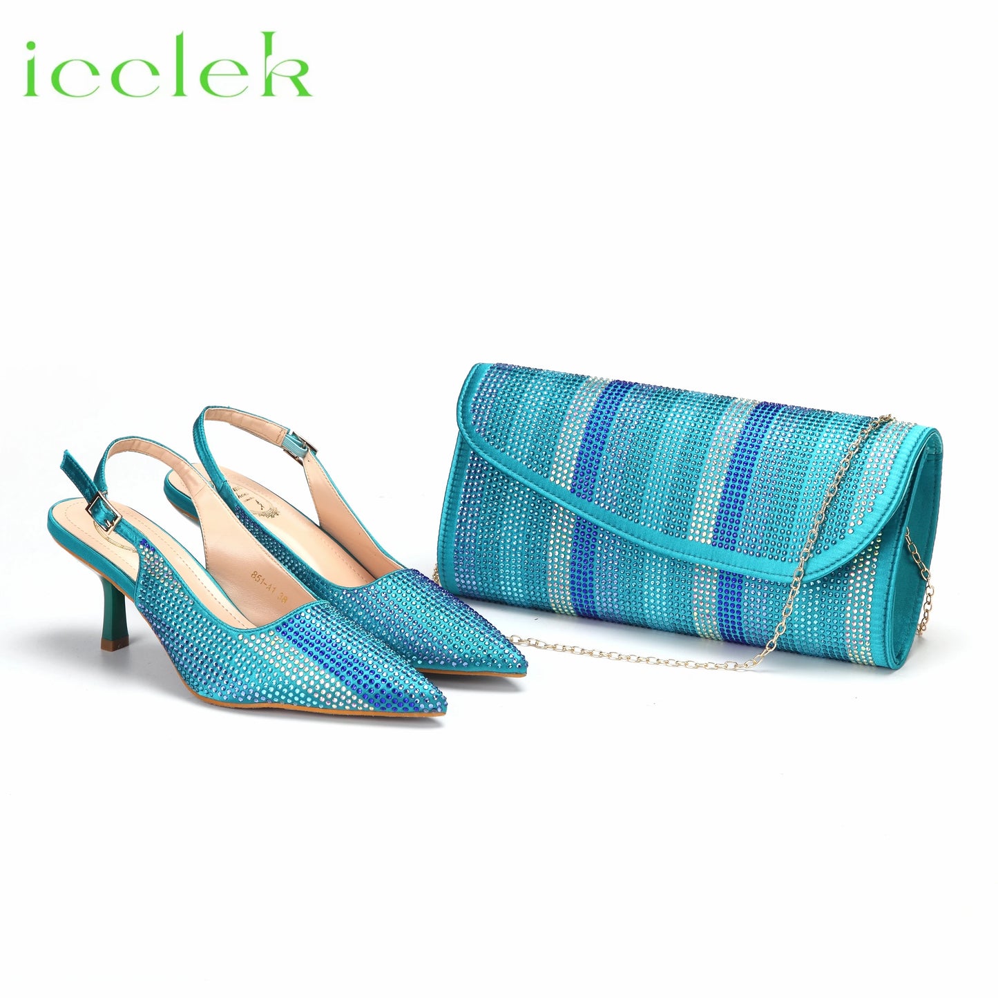 Italian Design African Women's High Heels Pointed Toe Sandals Party Wedding Party Magenta Color Shoes and Bags Set