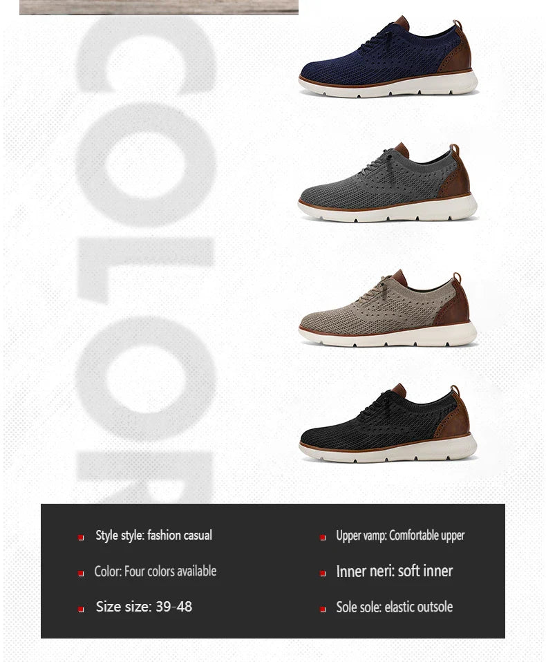 Large Size Comfortable Men's Shoes Light Fashion Casual Sports Shoes Breathable Flying Mesh Top Loafers
