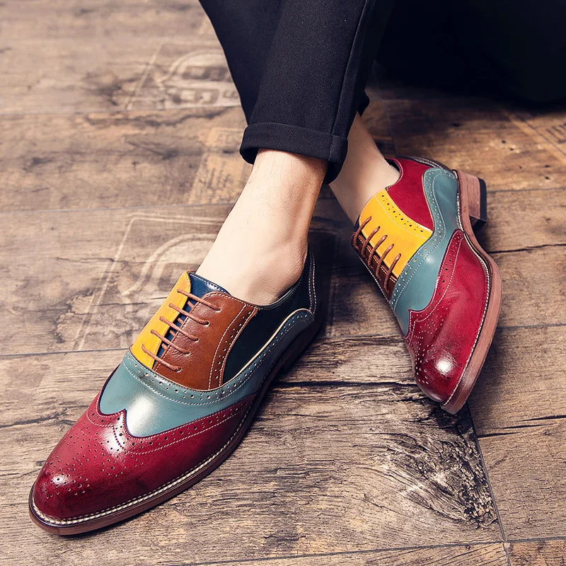 Handmade Mens Dress Designer Bullock Leather Fashion Wedding Italy Office Party Luxury Brand Shoes for Men Loafers Male Shoes 48