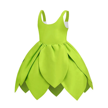 2024 Baby Girls Fairy Miss Tinker Dress Suspenders Frock Elves Cosplay Halloween Costume Child Pixie Elf Carnival Clothing Robes