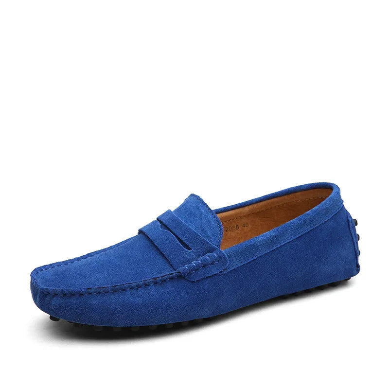 High Quality Suede Men Casual Shoes Non-slip Mens Driving Shoes Slip on Flats Loafers Leather Shoes 10 Colors Size 38-49