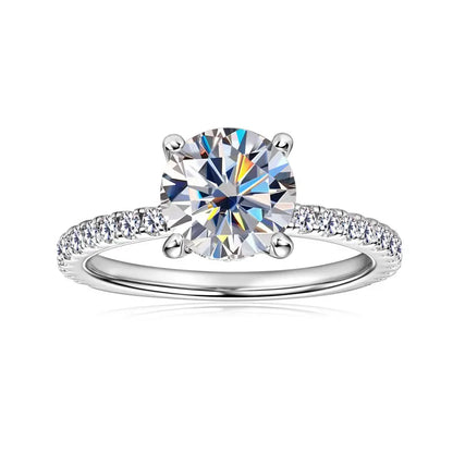 8mm 2ct Moissanite Halo Ring Certified 925 Sterling Silver Engagement Rings For Women Girls Wedding Party Jewelry Gift