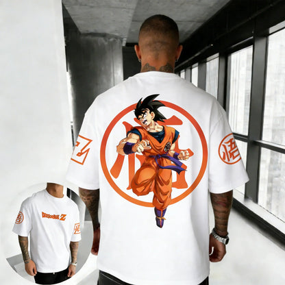 Oversized Cotton T-shirt Summer Printed Men's Street Hip Hop Loose Casual Short Sleeve Top