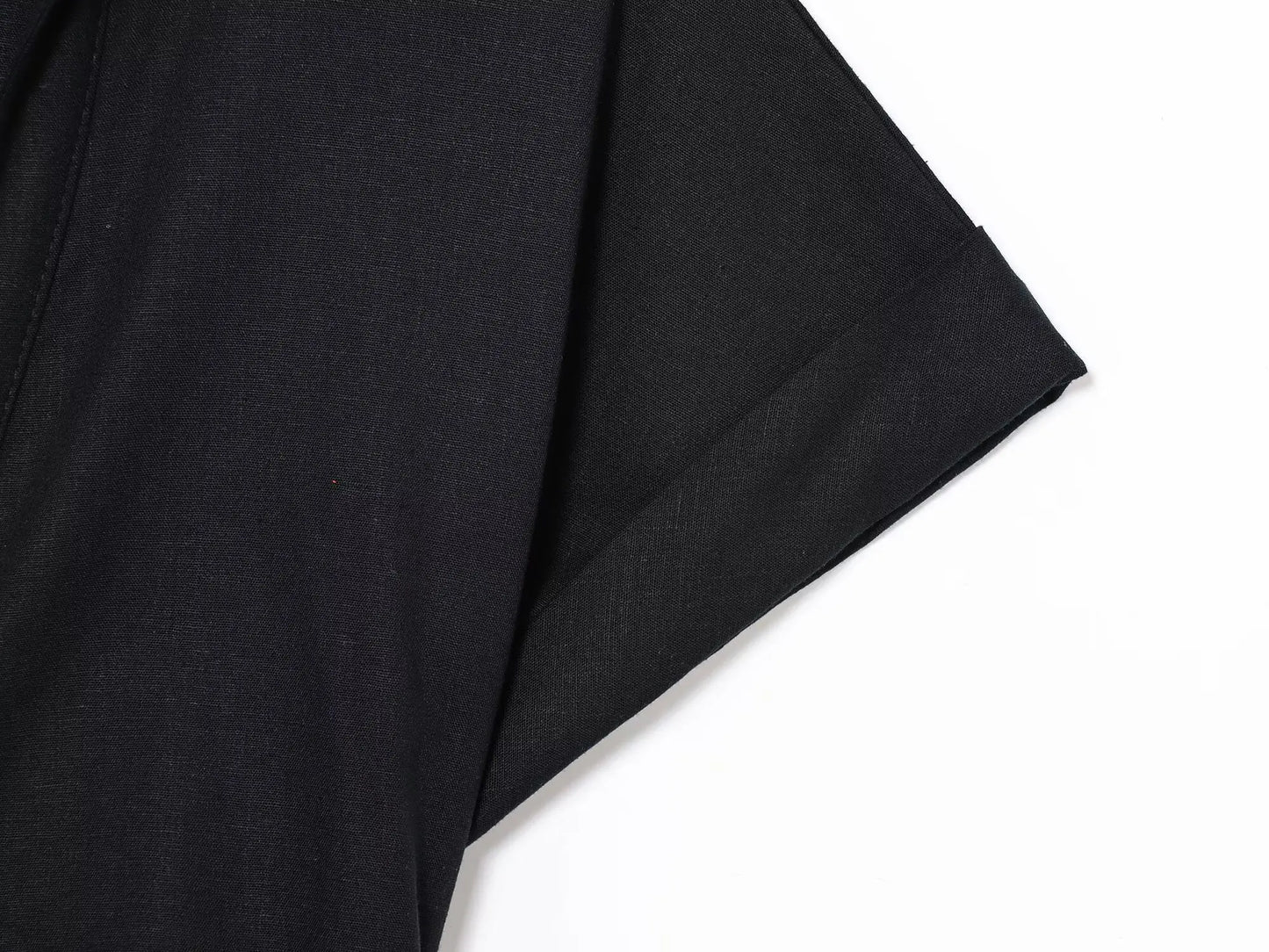 New  Women's elegant holiday style refreshing and comfortable short-sleeved V-neck MIDI dress