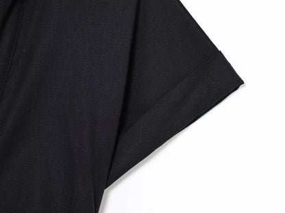 New  Women's elegant holiday style refreshing and comfortable short-sleeved V-neck MIDI dress