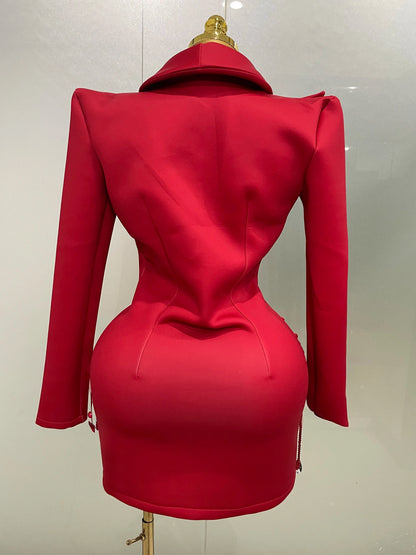 Crystal Chains Pearls Long Sleeve Mini Dress 2025 Women Birthday Evening Party Nightclub Outfit Singer Wedding Costume