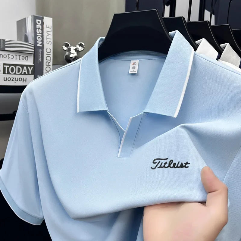New Brand Men's Summer Short Sleeve Polo Shirt Lapel Exquisite Print Short Sleeve T-Shirt Fashion Casual Business Men's Clothing
