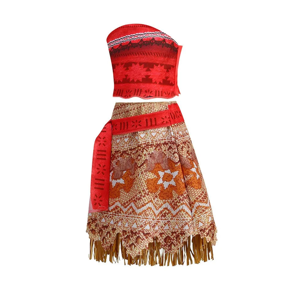 NEW Moana Episode 2 Movie Costume Princess Vaiana Role Play Dress Girls Carnival Outfit Toddler Polynesian Beach Dress