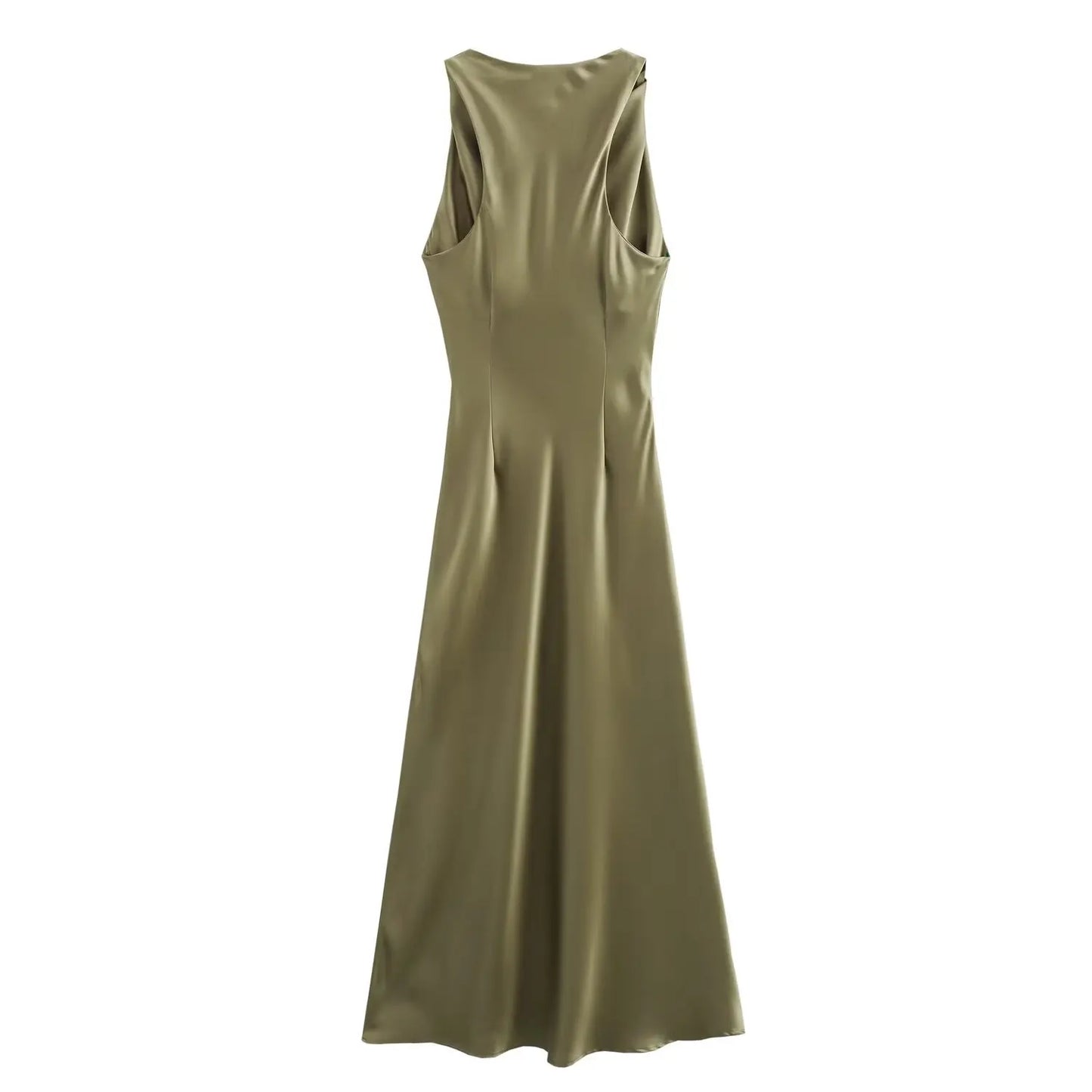 Satin Ruched Long Dresses for Women Sleeveless Summer Dress Woman off Shoulder Party Womens Dresses Beach Female Dress