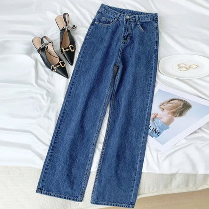Vintage High-waisted Loose-fit Slimming Straight-leg Jeans