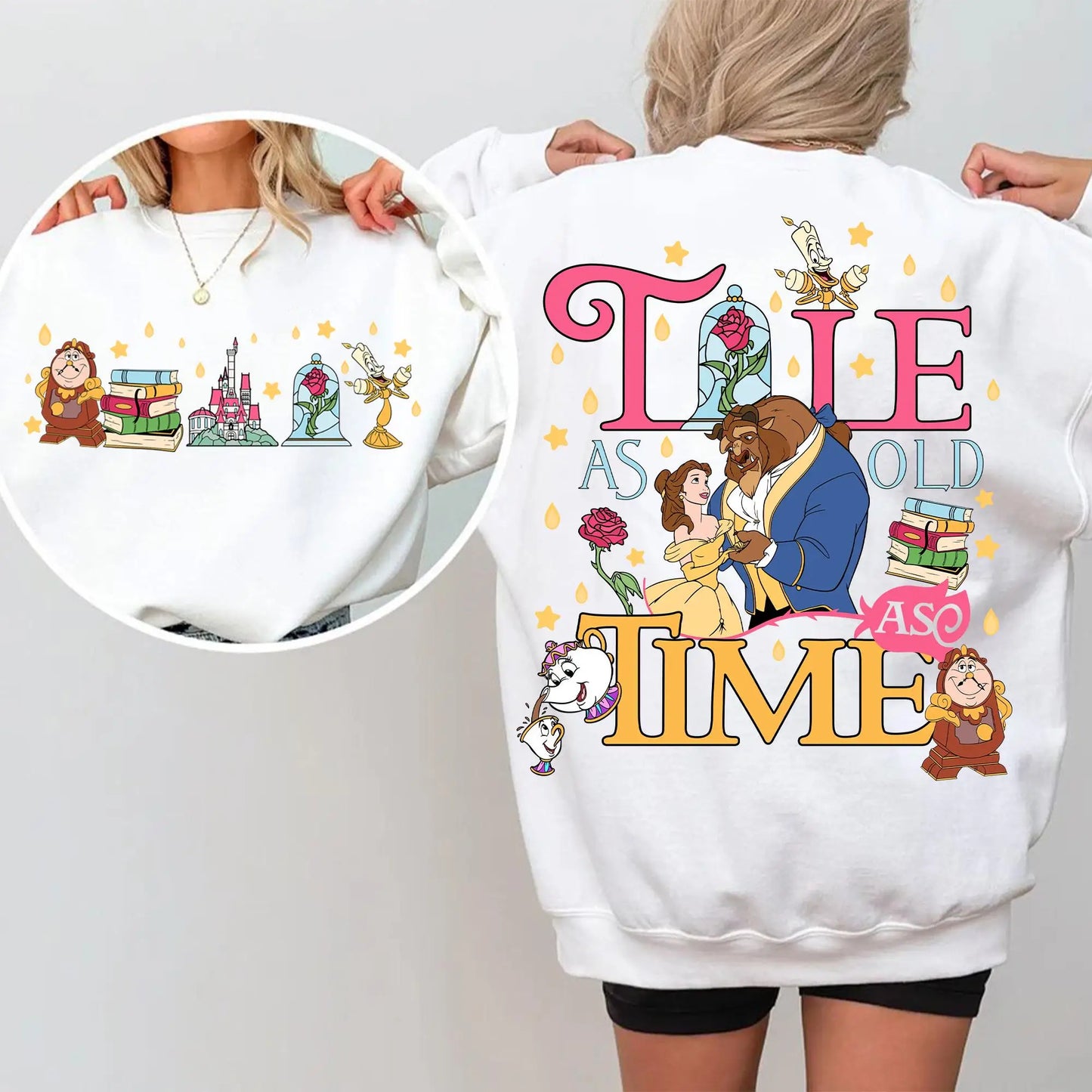 Beauty and The Beast Princess Journey Double-sided Printed Cotton Sweatshirt