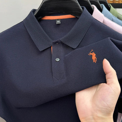 Luxury brand 100% cotton short sleeve polo shirt summer new trend Paul pony embroidery T-shirt business golf casual men's wear