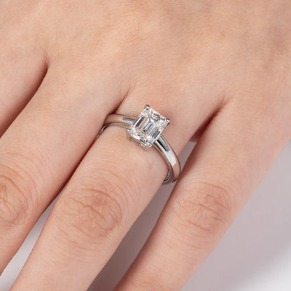 6x8mm 2ct Emerald Cut Moissanite Engagement Wedding Ring 925 Sterling Silver Rings For Women Jewelry Wholesale
