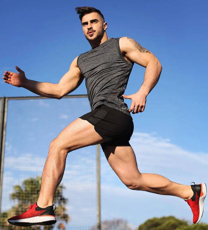 Fitness Running Shorts Men Quick Dry Mesh Training Sports Gym Shorts Sport Jogging