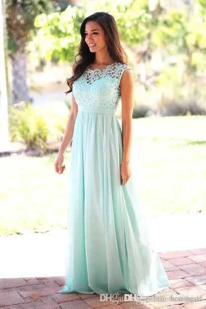 Classic Women Pink Bridesmaid Dresses Elegant Lace Chiffon A Line Illusion Back Maxi Formal Wedding Gust Gowns Formal Evening
