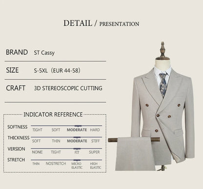 Elegant Man Suit 2 piece set Modern Wedding Party outfit Suits for Men Stylish Business office suit banquet attire
