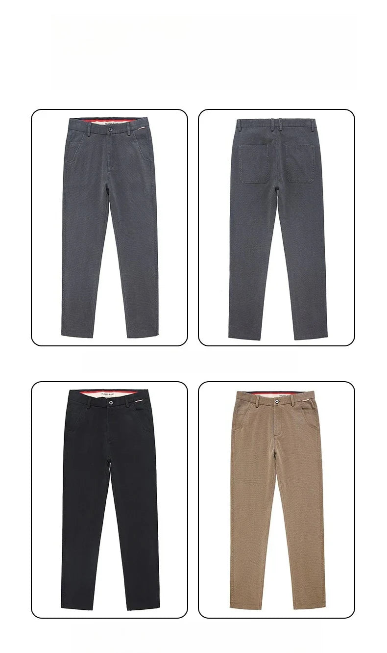 Korean Fashion Lyocell Casual Pants Men's New Spring Breathable Straight Elastic High Quality Daily Streetwear Male Trousers