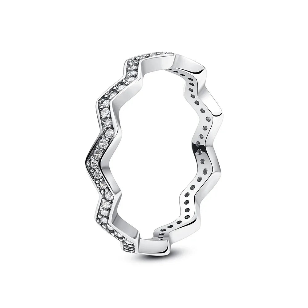 Hot selling 925 sterling silver ring, exquisite luxury, adjustable charm, square circular heart-shaped ring women's jewelry gift