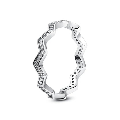 Hot selling 925 sterling silver ring, exquisite luxury, adjustable charm, square circular heart-shaped ring women's jewelry gift