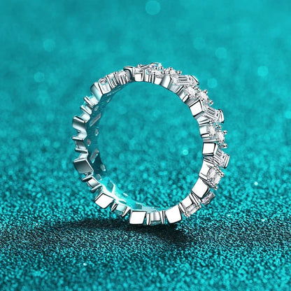 Full D Color Moissanite Diamond Rings for Women S925 Sterling Silver with Gold  Plated Wedding Engagement Band Ring