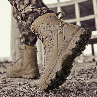 Men Tactical Boots Lace Up Brand Ankle Hiking Shoes Desert Work Boot Waterproof Size Plus Unisex Climbing Shoes