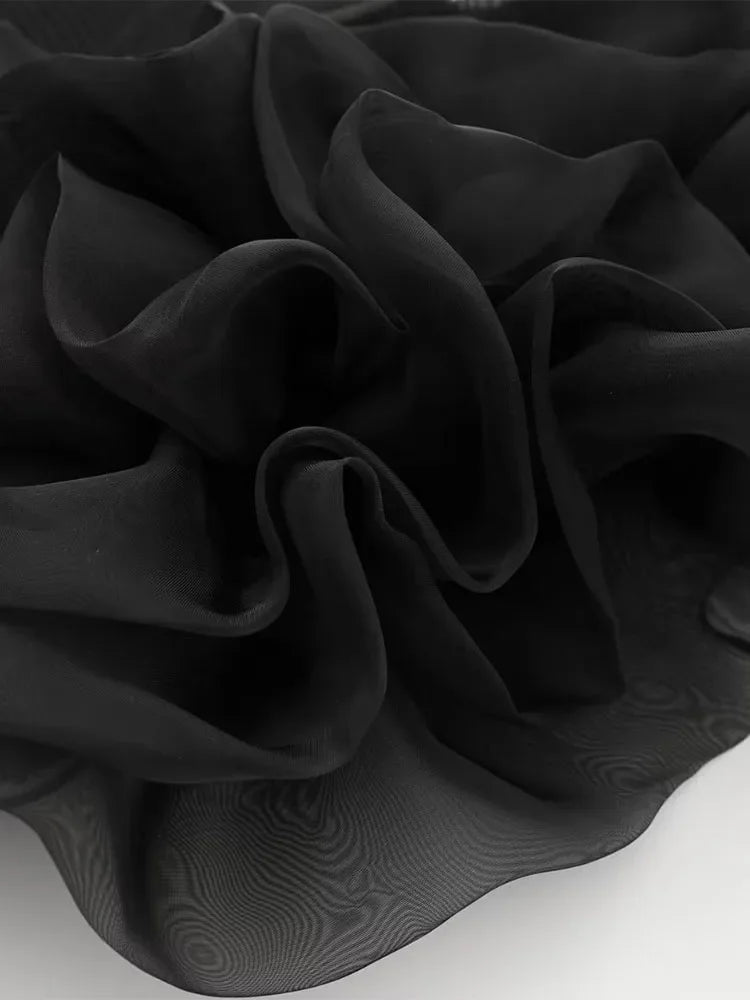 Women Fashion Ribbed Bodysuit With Organza Ruffle Vintage High Elastic Sexy y2k Female Chic Lady Tops body femme