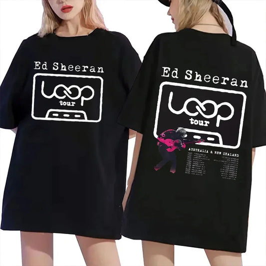 2026 New Ed Sheeran LOOP Australian Tour T Shirts Summer Fashion Women Men Streetwear Hip Hop Singer T-shirts for Fan Gifts