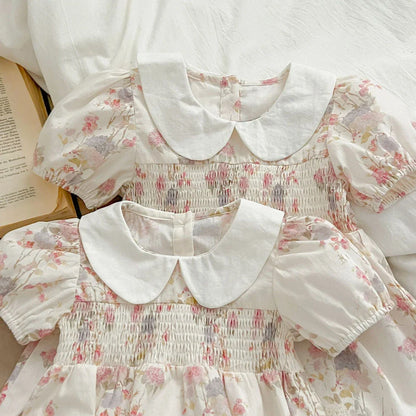Sweet Princess Dress European and American Style Summer New Flower Printed Children's Clothing Girls Dresses