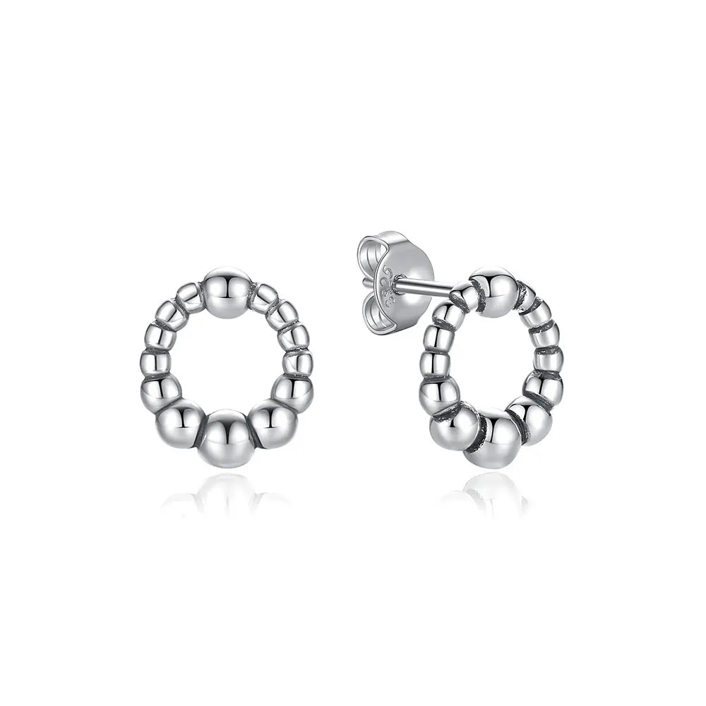 Original 925 Sterling Silver Earrings 2025 Stud Hoop Crystal Earings For Women Rose Gold Crown Heart Infinity Bee Earing Jewelry