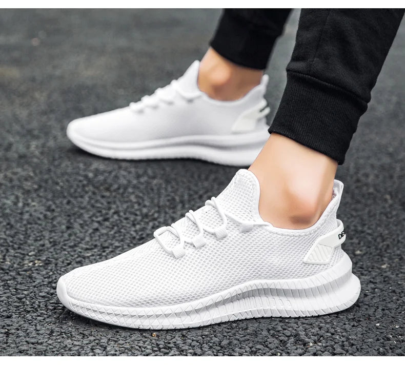 Summer Mesh Men Shoes Breathable Mens Sneakers Trendy Lightweight Walking Big Size Man Tenis Shoes
