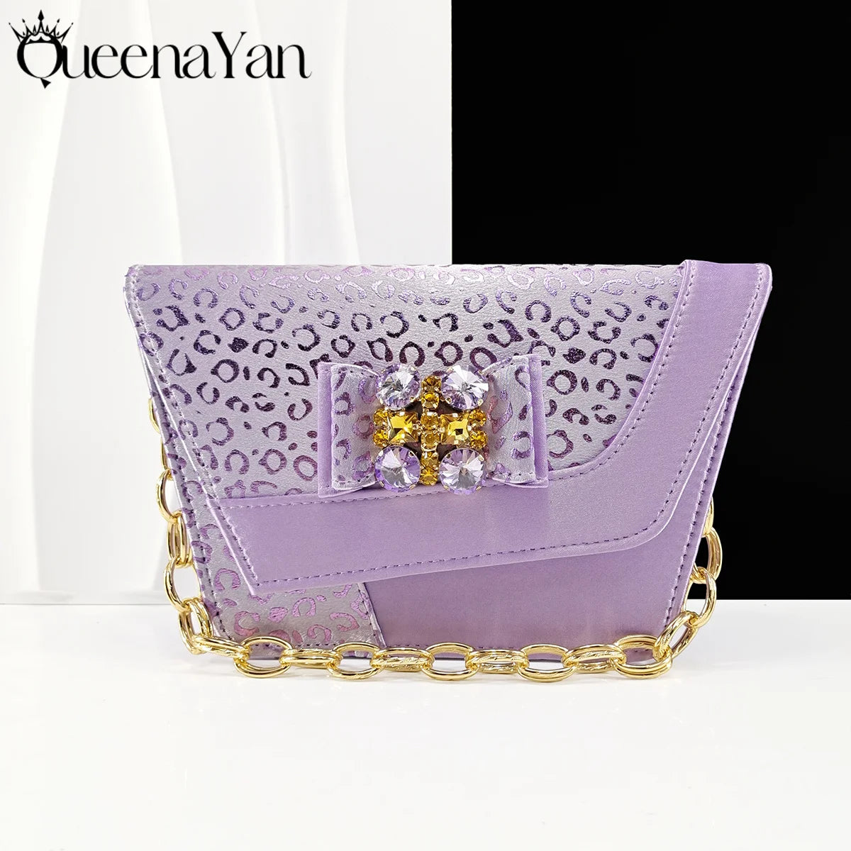 Shiny Italian Fashion Pointed Toe Women Heel Fashion Rhinestone Decoration Pink Color Shoes And Bag Set