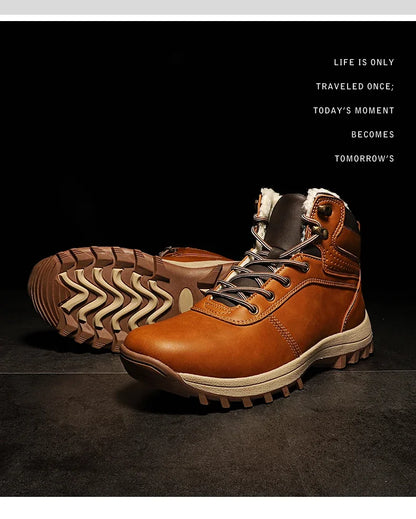 Men Boots High Quality Hking Shoes High Top Shoes Tactical Sneakers Snow Wniter Boots Outdoor Mountaineering Camping Thick Sole