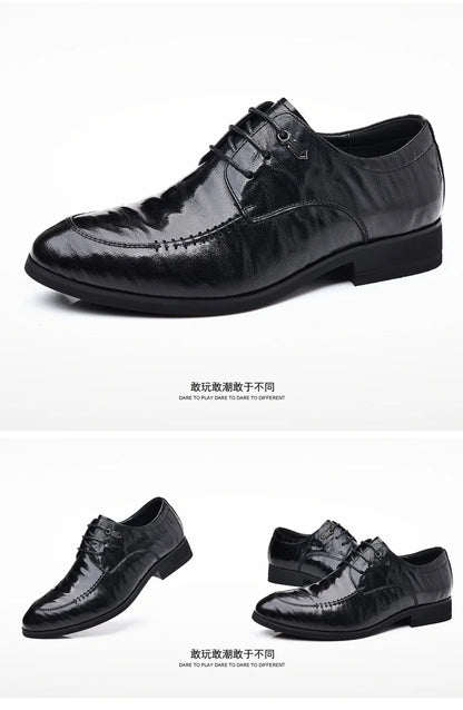 Spring Business Dress Men Leather Shoes Men British Top Sheepskin Shoes