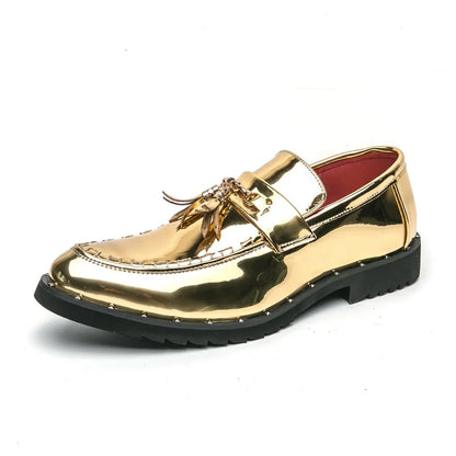 Hot Sale Red Man Formal Shoes Luxury Tassels Leather Mens Dress Shoes Comfort Pointed Wedding Party Shoes Man zapatos de vestir