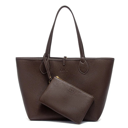 Women's Tote Bag 2025 Autumn New Coffee Color Handbag Double sided Mother Child Casual Shopping Bag