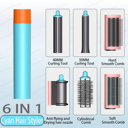 6 IN 1 Hair Styler 110V Negative Ion Hair Dryer Set Multi Hair Styler Professional Blow Dryer Brush for Curling Gift for Women