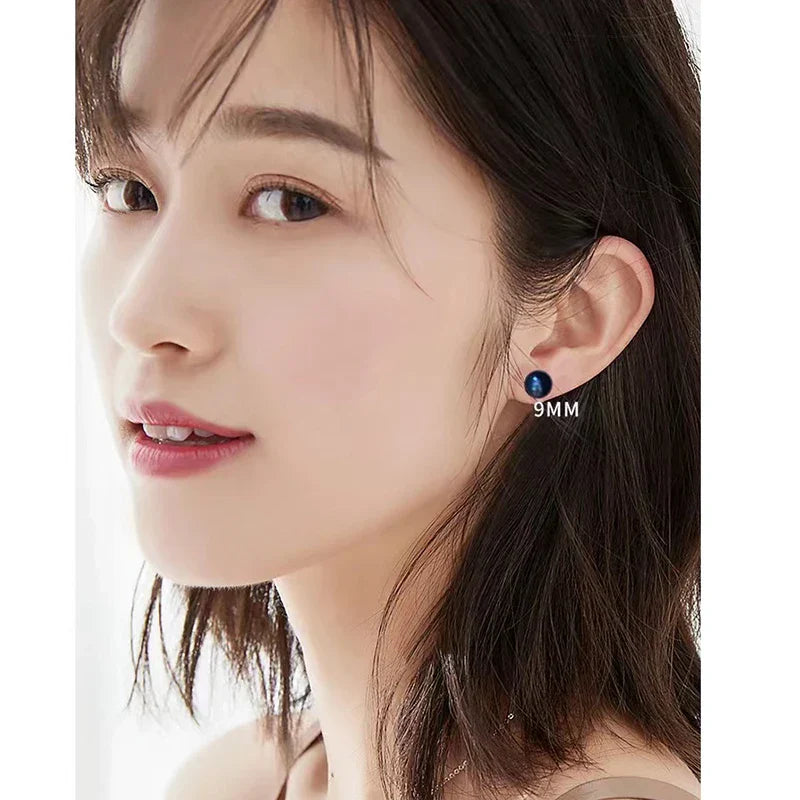 Natural Freshwater Pearl Stud Earrings Real 925 Sterling Sliver Earring Cultured White Pearl for Women Earring Jewelry Wholesale