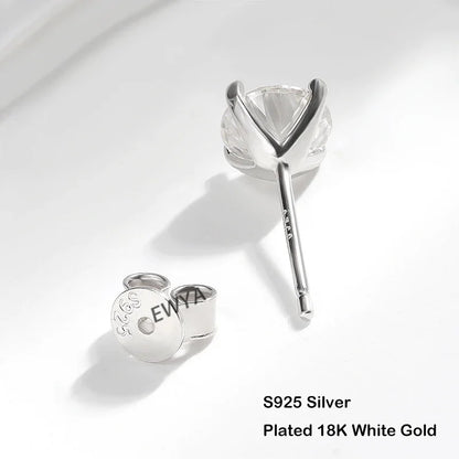 4 Prong 0.2-2ct D Color Moissanite Screw Earrings for Women Wedding Fine Jewelry S925 Silver Diamond Earring Ear Studs Gift