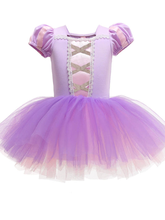 Princess Ballet Tutu Dress with Cape for Toddler Little Girls Ballerina Dance Costume Outfit Dancewear, Blue/Purple/Yellow
