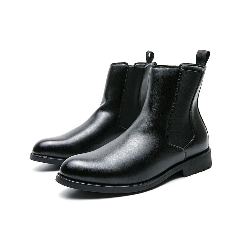Classic Fashion Men Boots Winter Leather Shoes Autumn Business Chelsea Boots British Style Hombres Botas High Top Footwear Dress